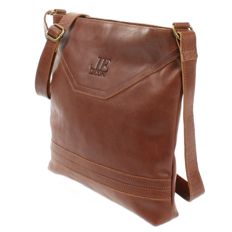 Leconi Umhängetasche Ledertasche Damen Schultertasche Leder braun LE0066 Clearance-Verkauf