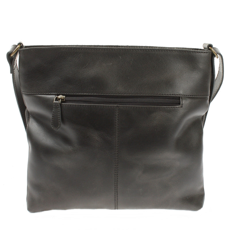 Leconi Umhängetasche Ledertasche Damen Schultertasche Leder dunkelgrau LE0066 Kostenloser Versand international