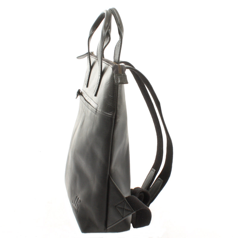 Leconi Rucksack Lederrucksack Freizeitrucksack Damen Herren Leder dunkelgrau LE1031 Im Verkauf
