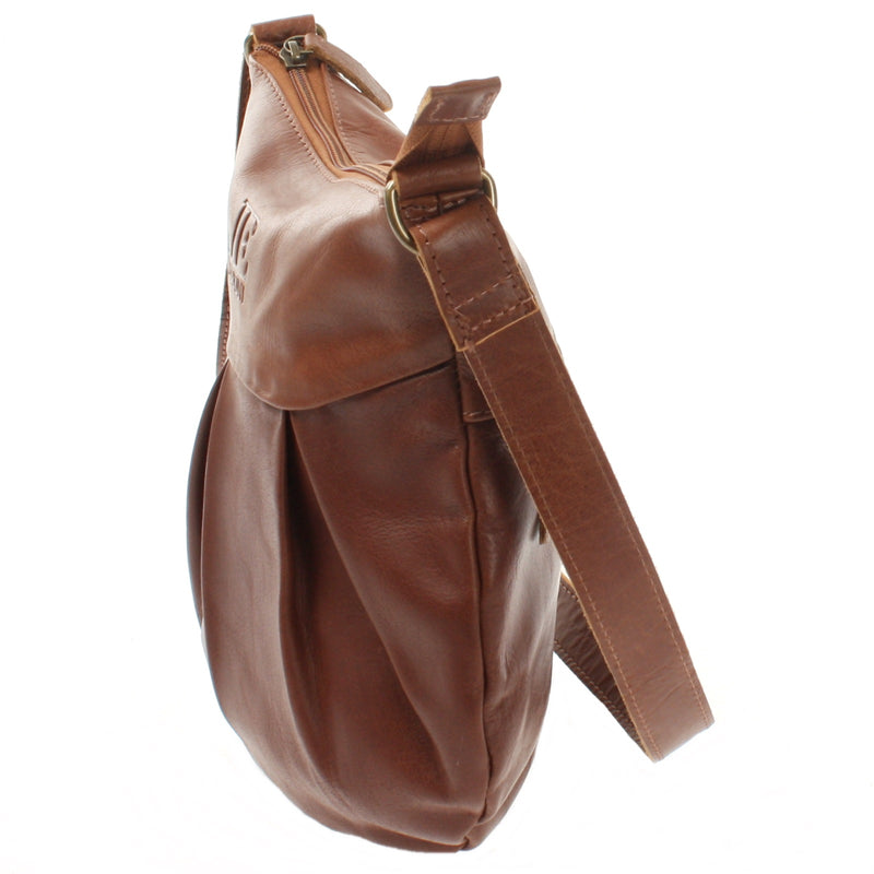 Leconi kleine Umhängetasche Ledertasche Damentasche Schultertasche Leder braun LE0070 Online