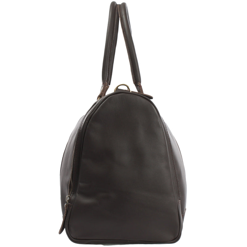 Leconi Reisetasche Weekender Sporttasche Ledertasche Damen Herren Leder dunkelbraun LE2017 Verkauf