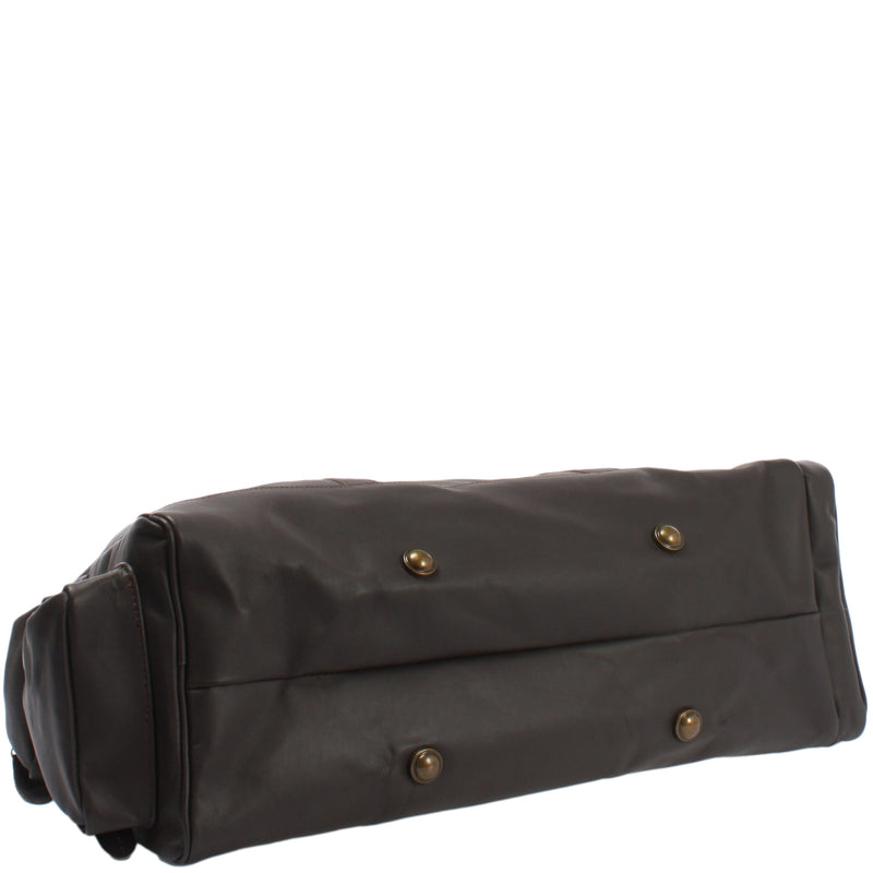 Leconi Reisetasche Weekender Sporttasche Ledertasche Damen Herren Leder dunkelbraun LE2017 Verkauf