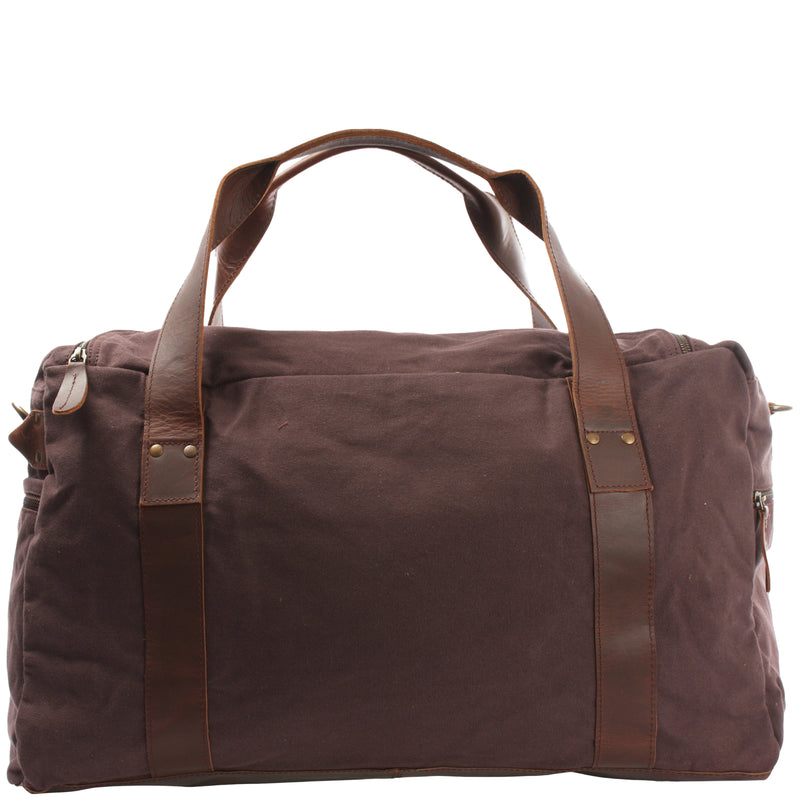 Leconi Weekender Sporttasche Reisetasche Damen Herren Leder Canvas mokka LE2014 Hotsell