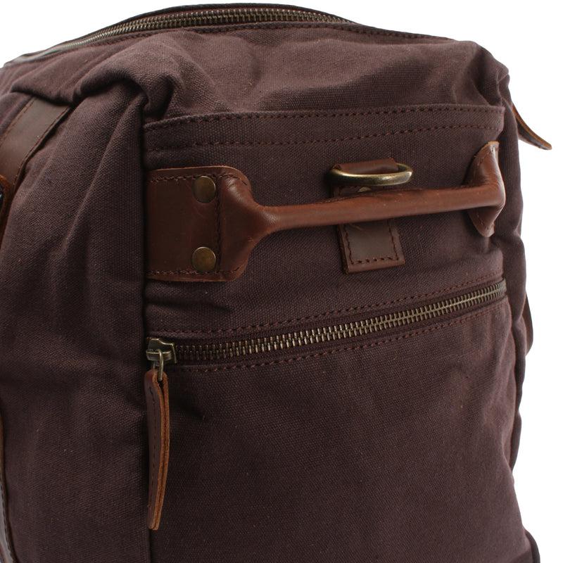 Leconi Weekender Sporttasche Reisetasche Damen Herren Leder Canvas mokka LE2014 Hotsell