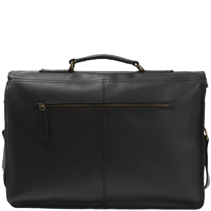 Leconi Aktentasche Businesstasche Messenger Bag Vintage Leder schwarz LE3008 im Angebot