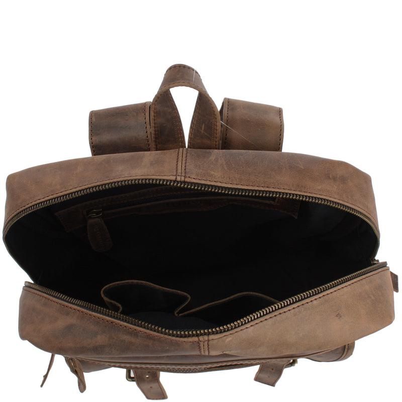 Leconi Rucksack Freizeitrucksack Lederrucksack Leder schlamm LE1018 Meist gekauft