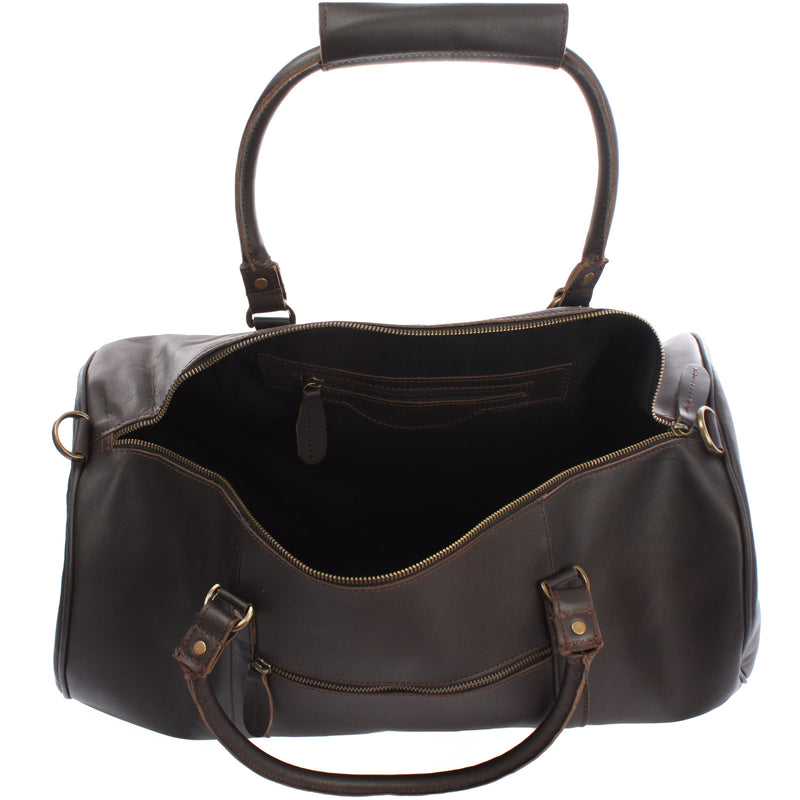 Leconi Weekender Reisetasche Sporttasche vintage Leder dunkelbraun LE2004 Kostenloser Versand