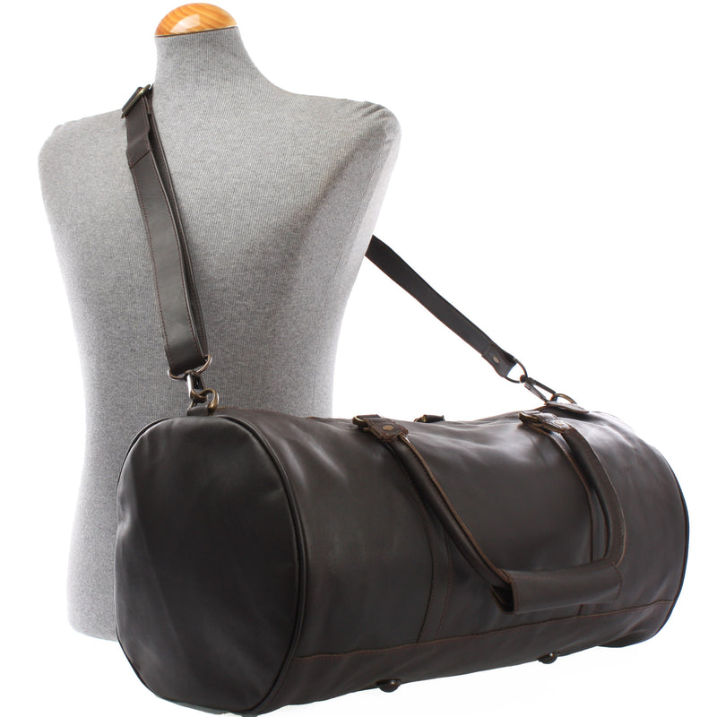 Leconi Weekender Reisetasche Sporttasche vintage Leder dunkelbraun LE2004 Kostenloser Versand