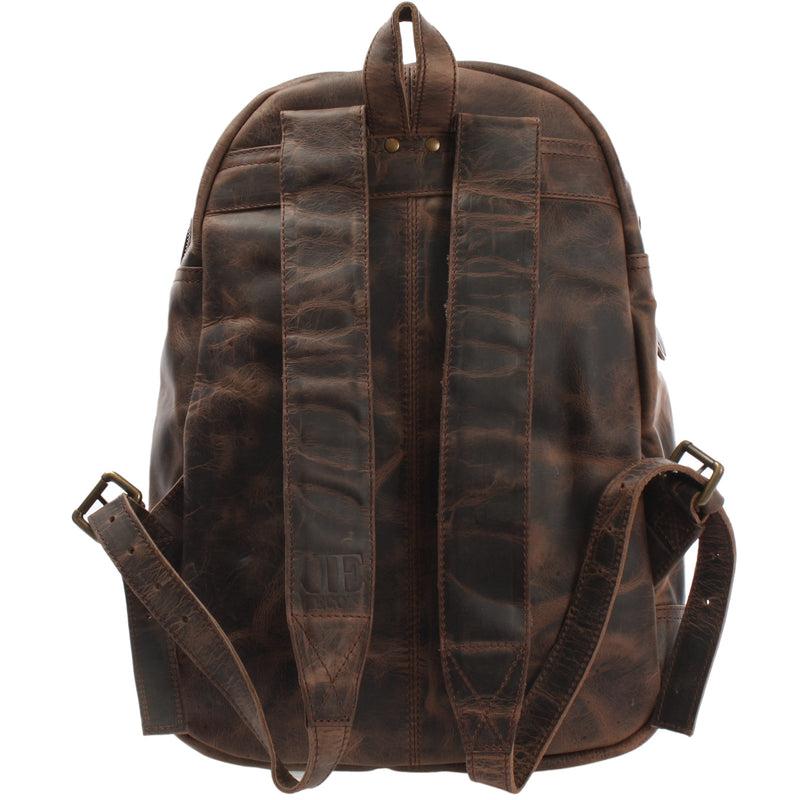Leconi Rucksack Lederrucksack Freizeitrucksack Damen Herren Leder schlamm LE1017 Online Shopping