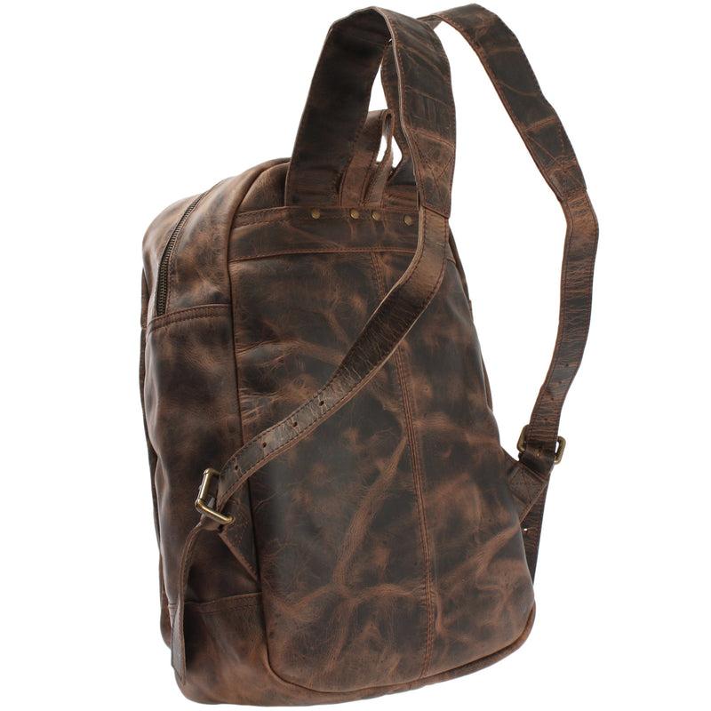 Leconi Rucksack Lederrucksack Freizeitrucksack Damen Herren Leder schlamm LE1017 Online Shopping