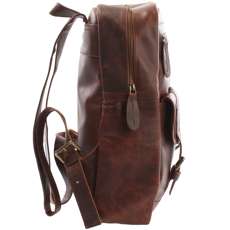 Leconi Lederrucksack Freizeitrucksack Wanderrucksack Leder braun LE1018 Exklusivangebot