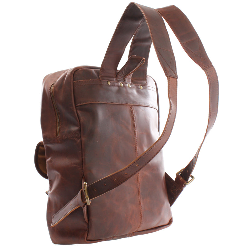 Leconi Lederrucksack Freizeitrucksack Wanderrucksack Leder braun LE1018 Exklusivangebot