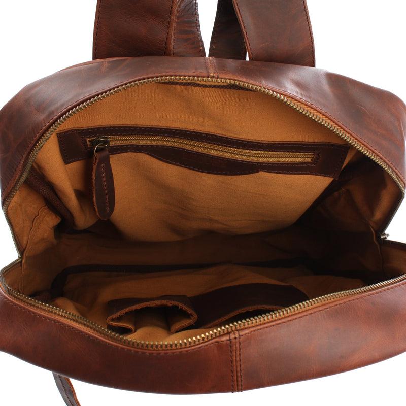 Leconi Lederrucksack Freizeitrucksack Wanderrucksack Leder braun LE1018 Exklusivangebot