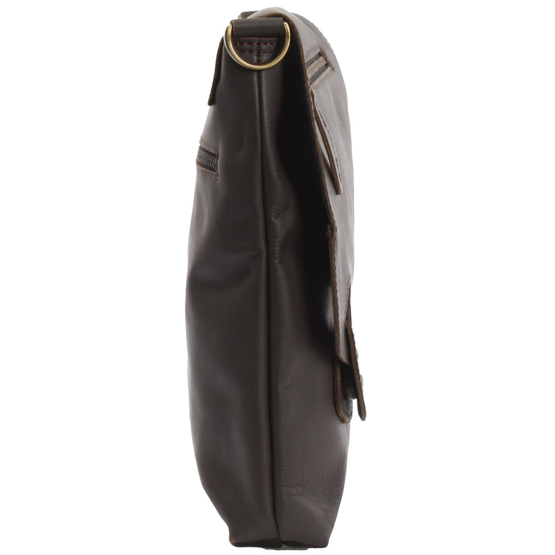 Leconi Umhängetasche Ledertasche Schultertasche Leder dunkelbraun LE3027 Osterangebot