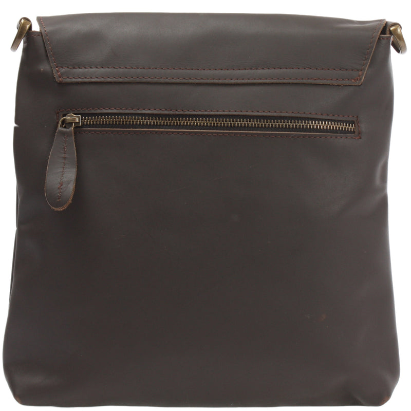Leconi Umhängetasche Ledertasche Schultertasche Leder dunkelbraun LE3027 Osterangebot