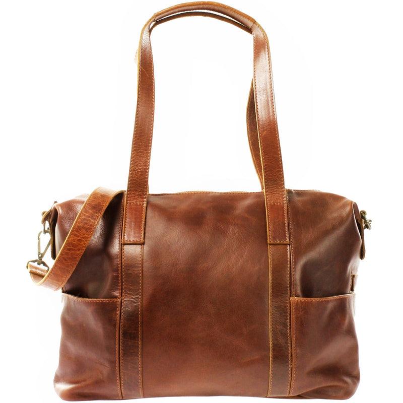 Leconi Shopper Schultertasche Henkeltasche Damen Handtasche Leder braun LE0061 Jubiläumsangebot