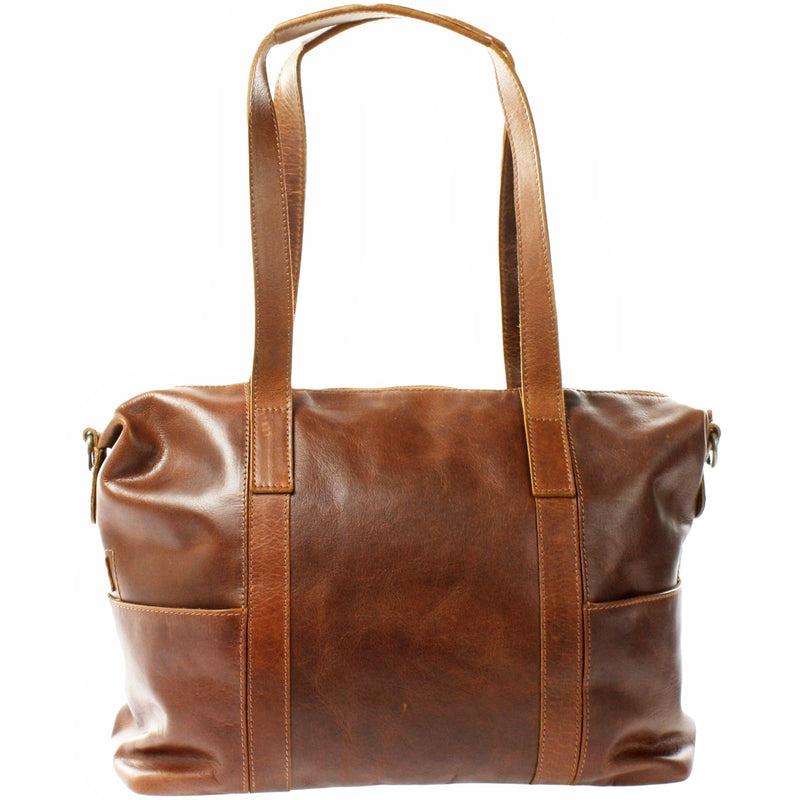 Leconi Shopper Schultertasche Henkeltasche Damen Handtasche Leder braun LE0061 Jubiläumsangebot