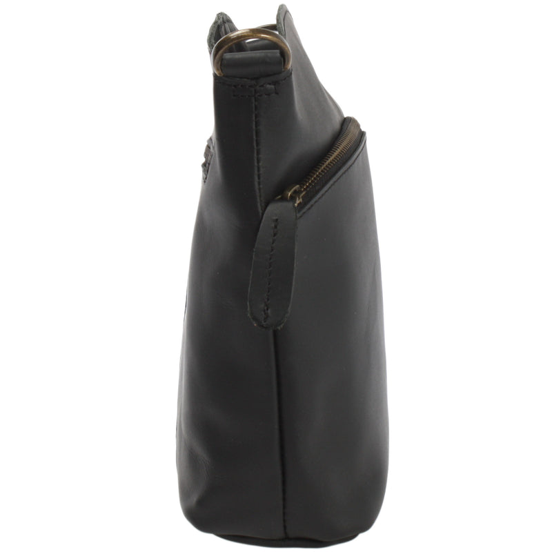 Leconi kleine Umhängetasche Schultertasche Freizeittasche Leder schwarz LE3049 Neueste Mode
