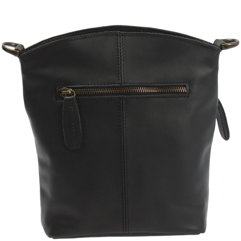 Leconi kleine Umhängetasche Schultertasche Freizeittasche Leder schwarz LE3049 Neueste Mode