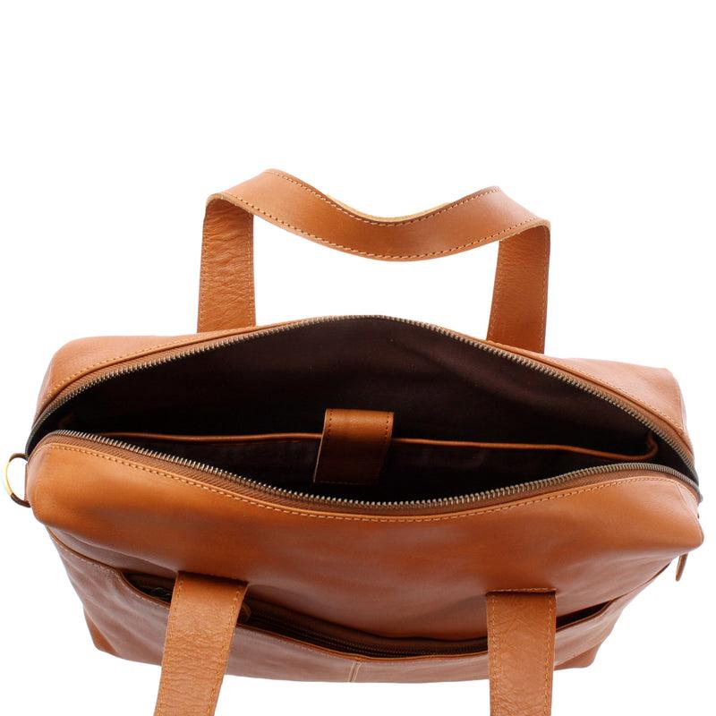 Leconi Schultertasche Henkeltasche Shopper Handtasche Damen Leder cognac LE0059 Zeitlich begrenztes Angebot