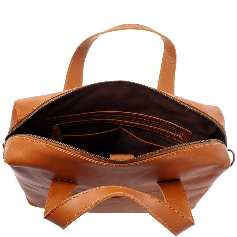Leconi Schultertasche Henkeltasche Shopper Handtasche Damen Leder cognac LE0059 Zeitlich begrenztes Angebot