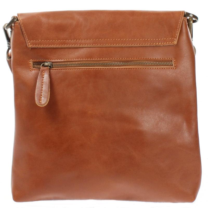 Leconi Umhängetasche Ledertasche Damen Schultertasche Leder cognac LE3027 Exklusive Angebote