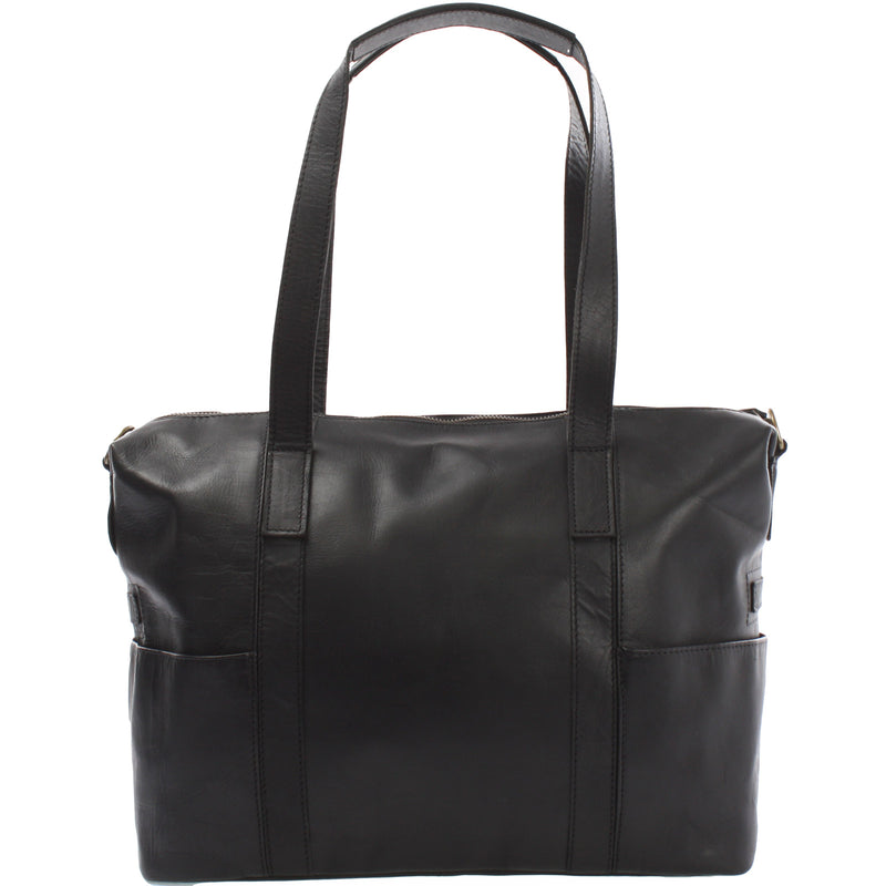 Leconi Shopper Schultertasche Henkeltasche Damen Handtasche Leder schwarz LE0061 Blitzangebot