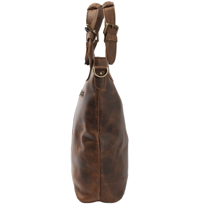 Leconi Umhängetasche Schultertasche Henkeltasche Damentasche Leder schlamm LE0054 Neuheiten