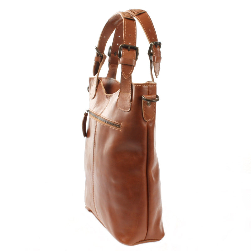Leconi Umhängetasche Schultertasche Henkeltasche Damentasche Leder cognac LE0054 Bestseller