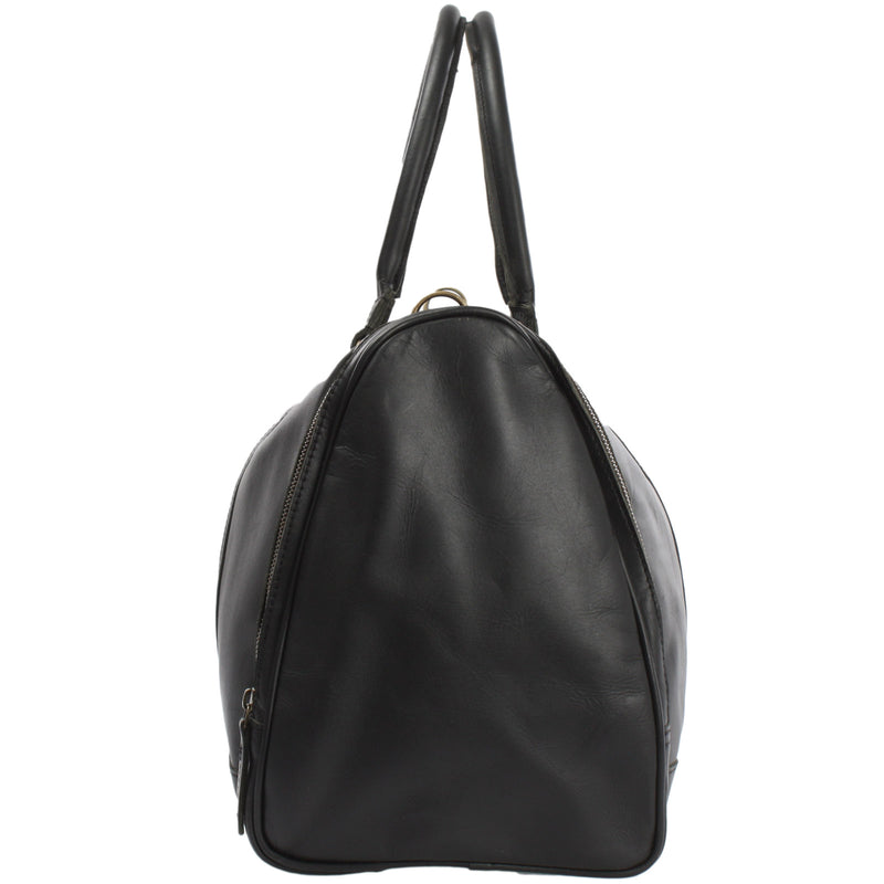 Leconi Reisetasche Weekender Sporttasche Ledertasche Damen Herren Leder schwarz LE2017 Räumungsverkauf