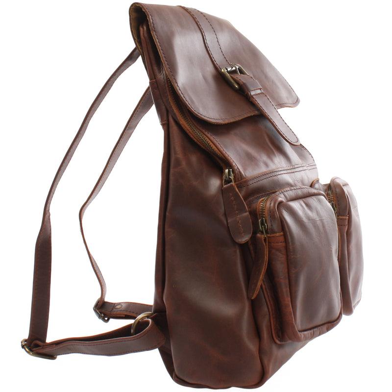 Leconi Rucksack Freizeitrucksack vintage Lederrucksack Damen Herren Leder braun LE1008 Tägliche Deals