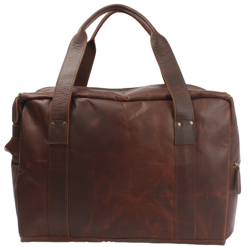 Leconi Weekender Sporttasche Reisetasche Ledertasche Damen Herren Leder braun LE2014 Super Sparpreis