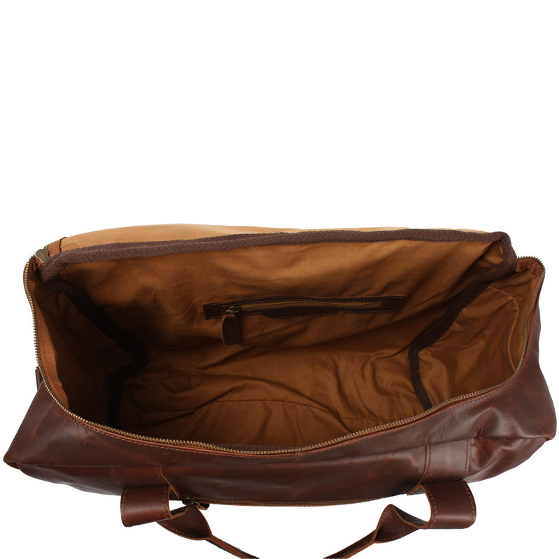 Leconi Weekender Sporttasche Reisetasche Ledertasche Damen Herren Leder braun LE2014 Super Sparpreis