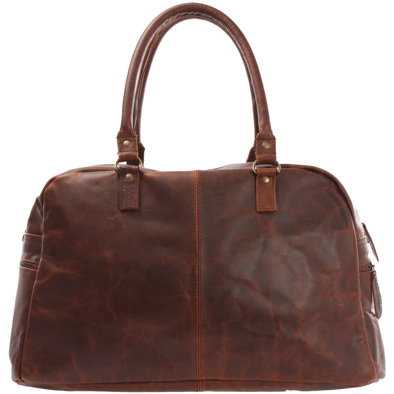 Leconi kleine Reisetasche Handgepäck Weekender Leder braun LE2023 Wochenangebot