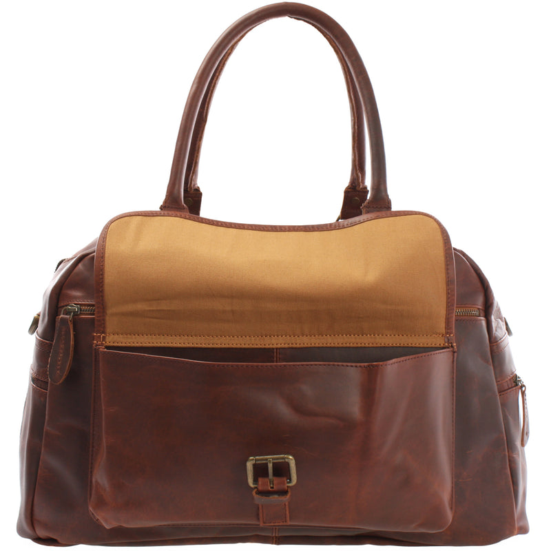 Leconi kleine Reisetasche Handgepäck Weekender Leder braun LE2023 Wochenangebot