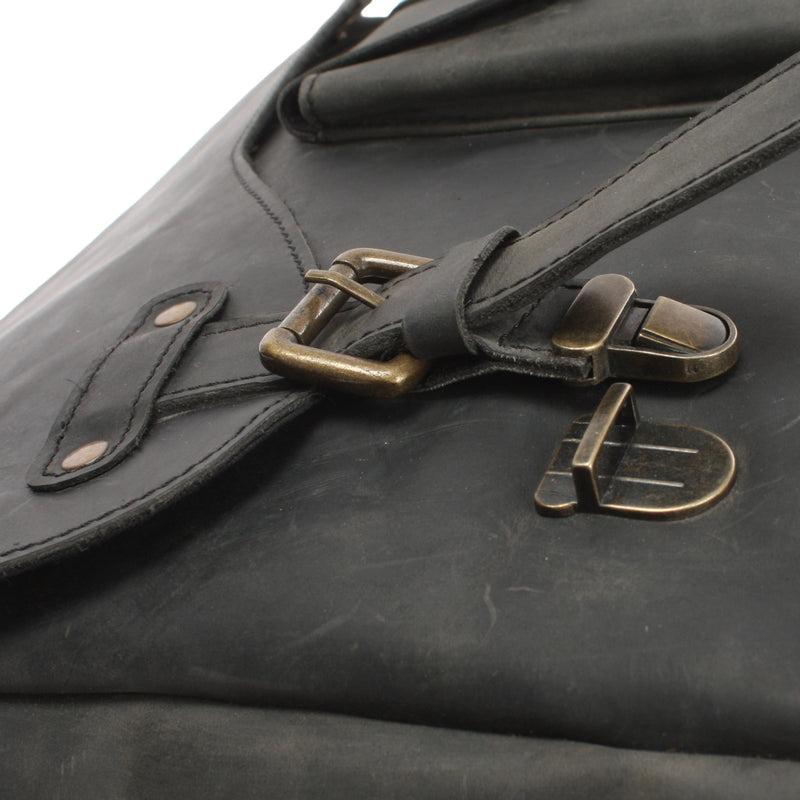 Leconi Messenger Bag Collegetasche DIN A4 Kuriertasche Leder grau LE3032 Begrenzte Freigabe