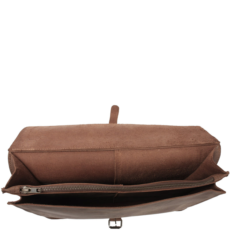Leconi Messenger Bag Aktentasche Damen Herren Vintage Leder braun LE3020 Letzte 3 Tage