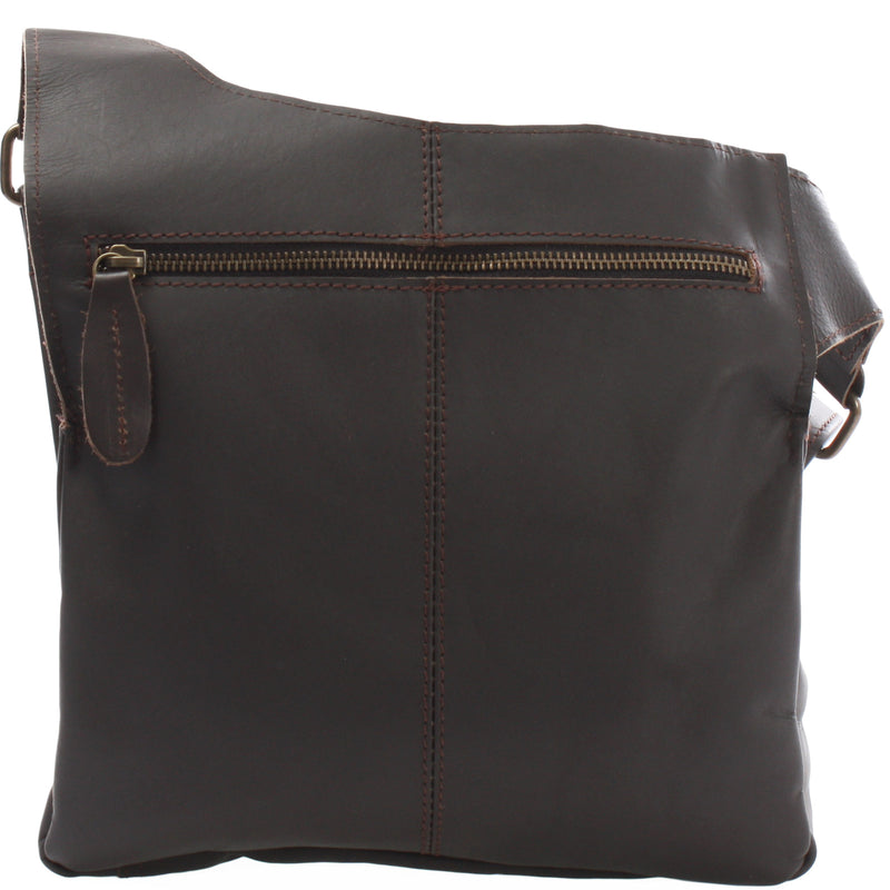 Leconi Umhängetasche Schultertasche Crossbag Damen Herren Leder dunkelbraun LE3015 JETZT KAUFEN