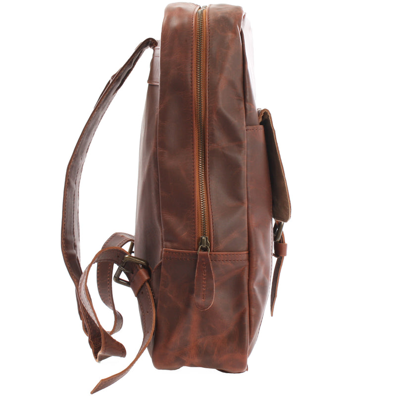 Leconi Rucksack Lederrucksack Freizeitrucksack Damen Herren Leder braun LE1016 Zeitbegrenzte Promotion