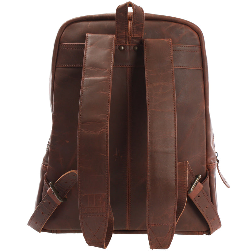 Leconi Rucksack Lederrucksack Freizeitrucksack Damen Herren Leder braun LE1016 Zeitbegrenzte Promotion