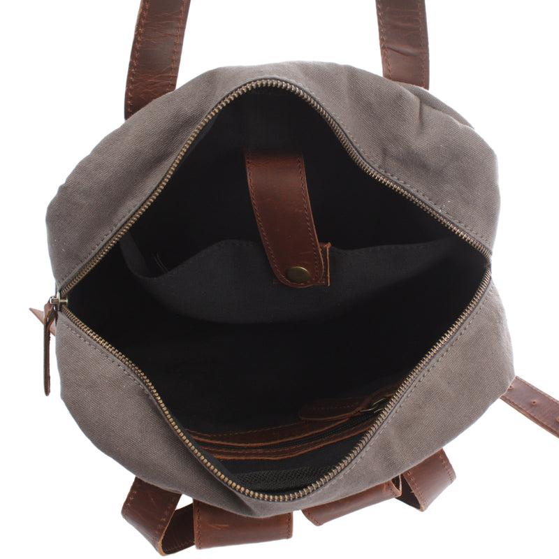 Leconi Canvasrucksack Freizeitrucksack Damen Herren DIN A4 Canvas grau LE1019 Bis zu 50% Rabatt