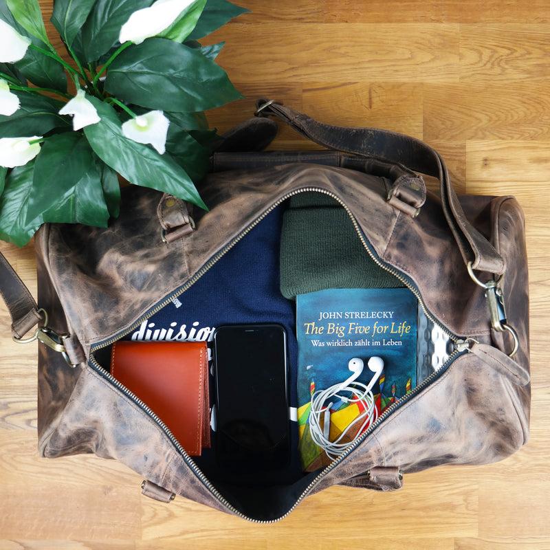 Leconi Weekender Reisetasche Sporttasche vintage Leder schlamm LE2004 Bis zu 60% Rabatt