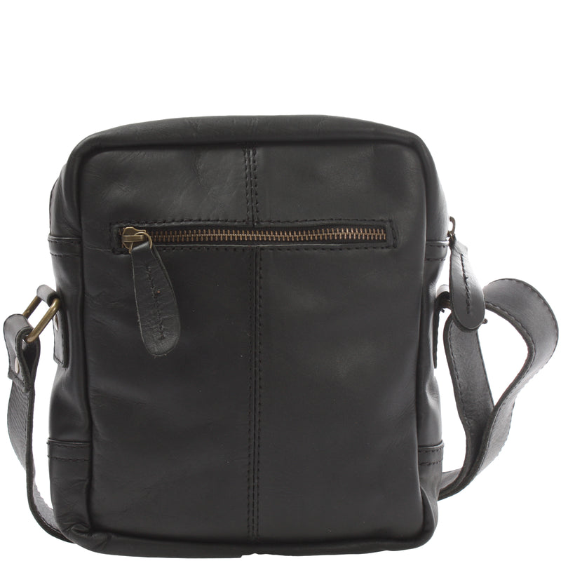 Leconi kleine Freizeittasche Umhängetasche Schultertasche Leder schwarz LE3042 Nur noch ein Tag übrig