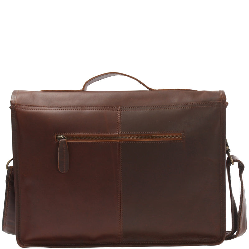 Leconi Aktentasche Businesstasche Messenger Bag Vintage Leder braun LE3009 50% Rabatt mit kostenlosem Versand