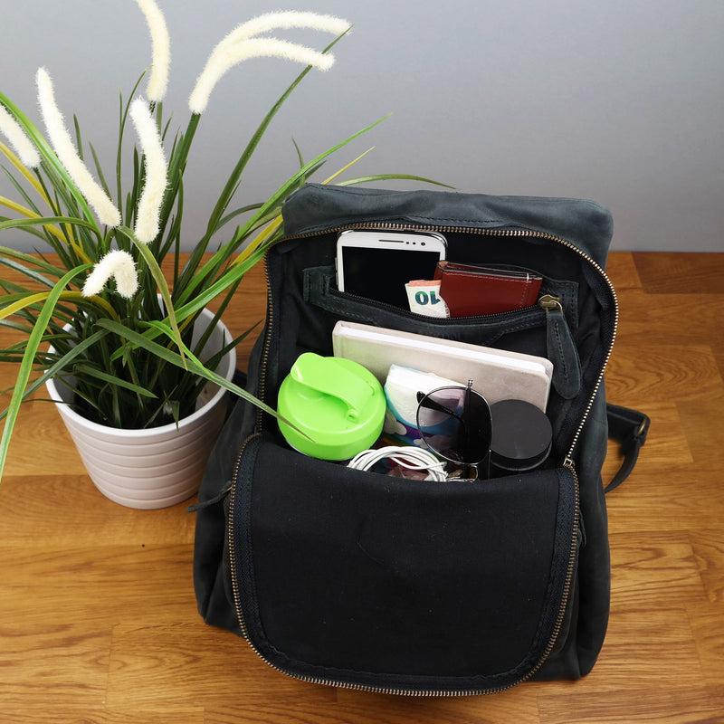 Leconi Rucksack Freizeitrucksack vintage Lederrucksack Damen Herren Leder grau LE1008 Clearance-Verkauf
