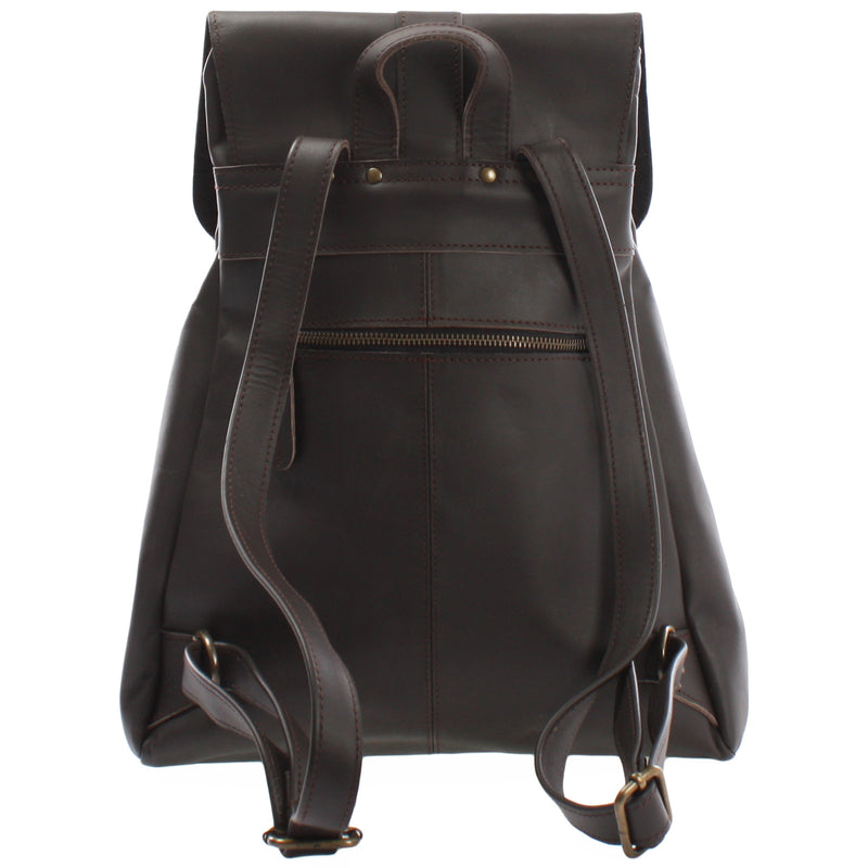 Leconi Rucksack Freizeitrucksack vintage Lederrucksack Damen Herren Leder dunkelbraun LE1008 Kostenloser Versand international