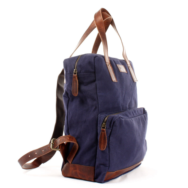Leconi Canvasrucksack Freizeitrucksack Damen Herren DIN A4 Canvas navy LE1019 Auslauf