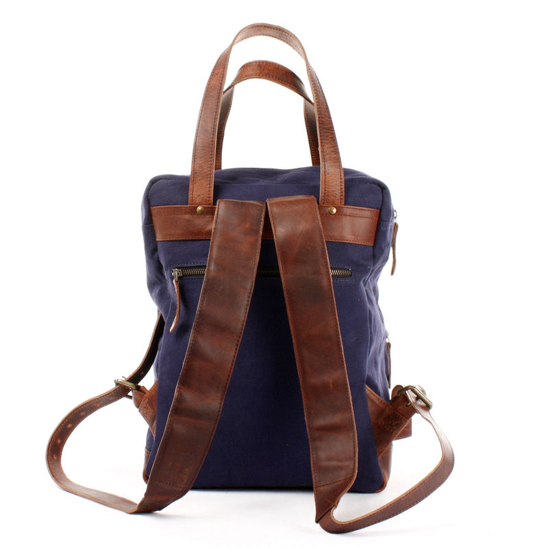 Leconi Canvasrucksack Freizeitrucksack Damen Herren DIN A4 Canvas navy LE1019 Auslauf