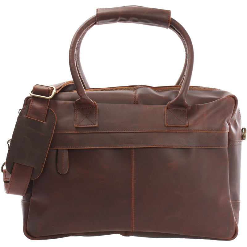 Leconi Handgepäck Arbeitstasche Ledertasche Damen Herren Leder braun LE2007 Hotsell