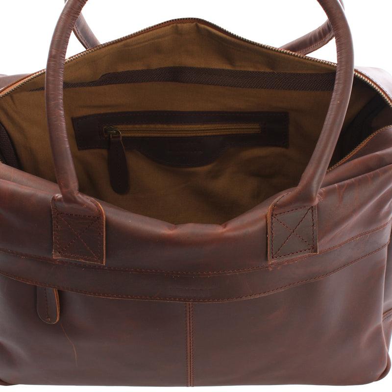 Leconi Handgepäck Arbeitstasche Ledertasche Damen Herren Leder braun LE2007 Hotsell